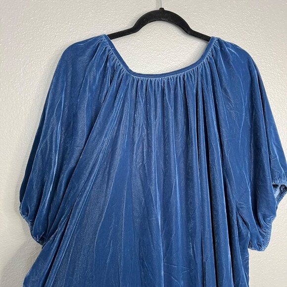 NWT Old Navy Puff-Sleeve Velvet Mini Shift Dress Blue Plus Size 4X - Picture 9 of 10